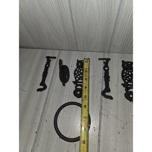 Vintage Cast Iron Owl & More Wall Mount Swivel Arm Brackets Plant Hangers Lot - Picture 4 of 9